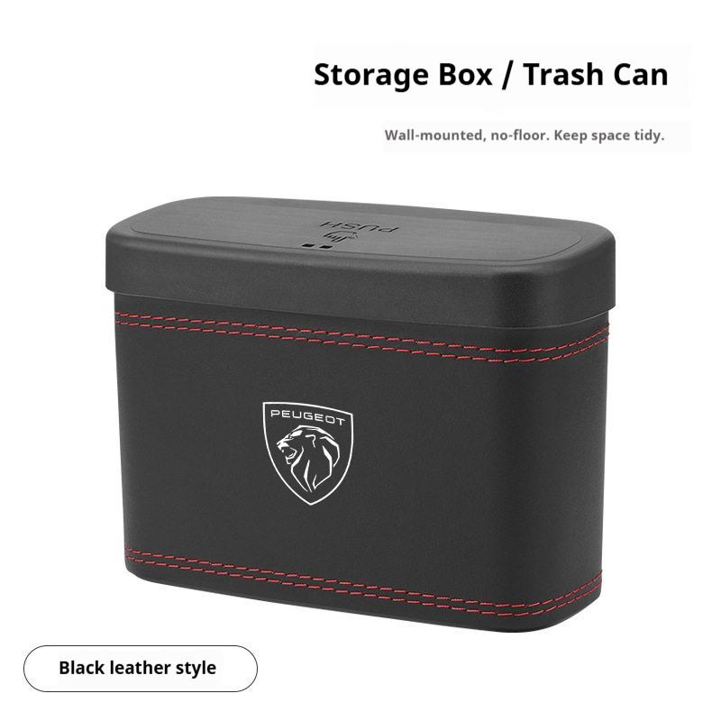 Car trash can hanging car garbage dustproof box storage box suitable for Peugeot 205 206 207 208 301 307 308 406 407 408 508 RCZ