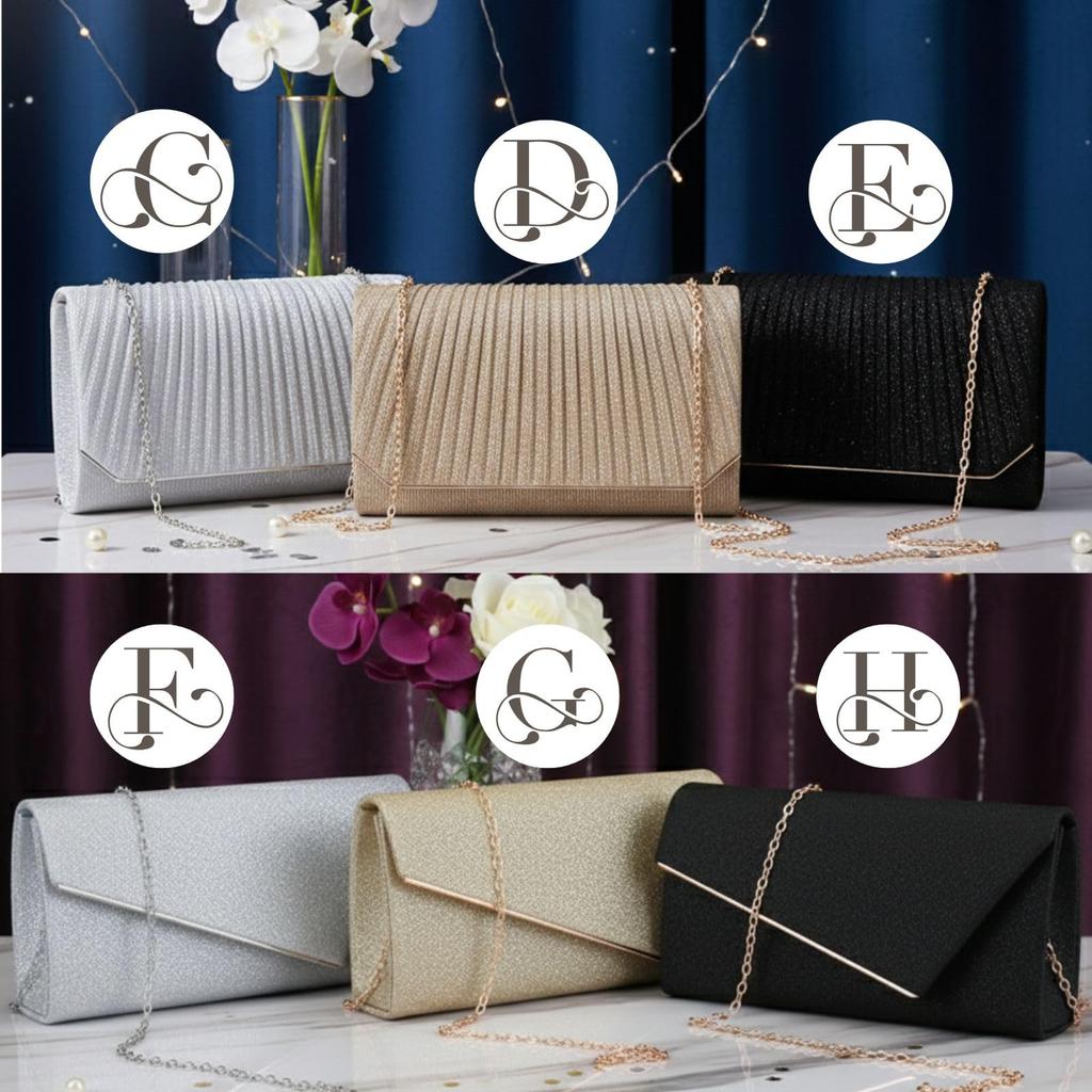 Harujio Damen Umhängetasche mit Kette, Clutch Tasche, Perfekt für Hochzeiten, Partytaschen, Formelle Anlässe, Hochzeitsfeiern, Konfirmation