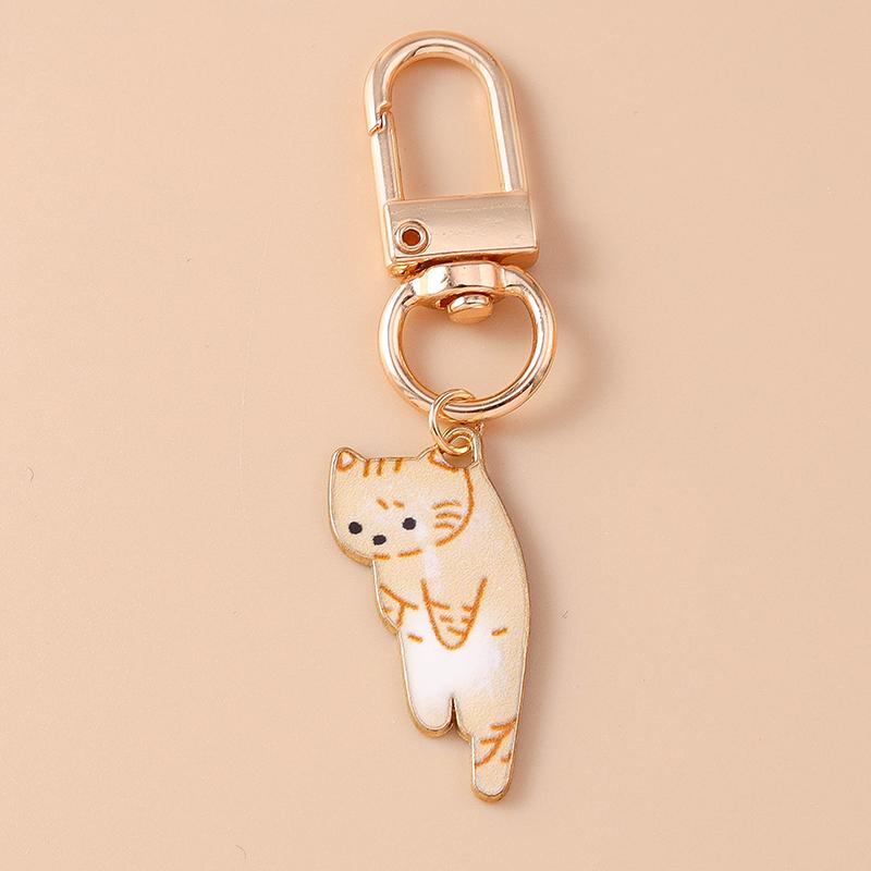 Cute Enamel Dog Penguin Duck Keychain Animal Rabbit Key Ring for Women Girls Handbag Pendants DIY Jewelry Accessories