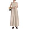 Summer Spaghetti Strap Cotton Linen Maxi Dress with Pockets - Sleeveless, Loose Fit, Round Neck for Women