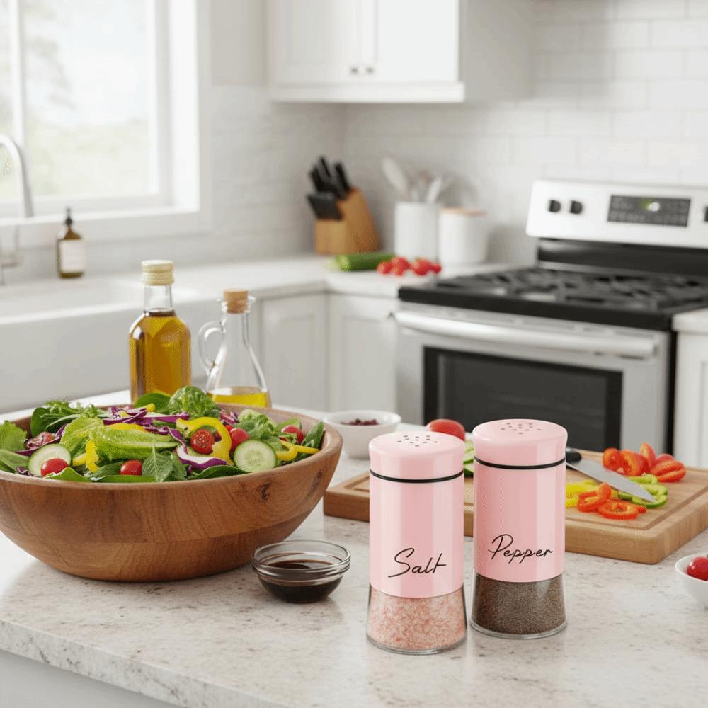 2 Piezas Botella de Sal y Pimienta para Exterior de Acero Inoxidable Base Antideslizante Botella de Condimento para Cocina Chef