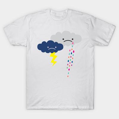 T Shirt Women Sad Rain Clouds Ii Harajuku Print Kawaii Tshirt Summer Short Sleeve Female T-Shirt Top Tee