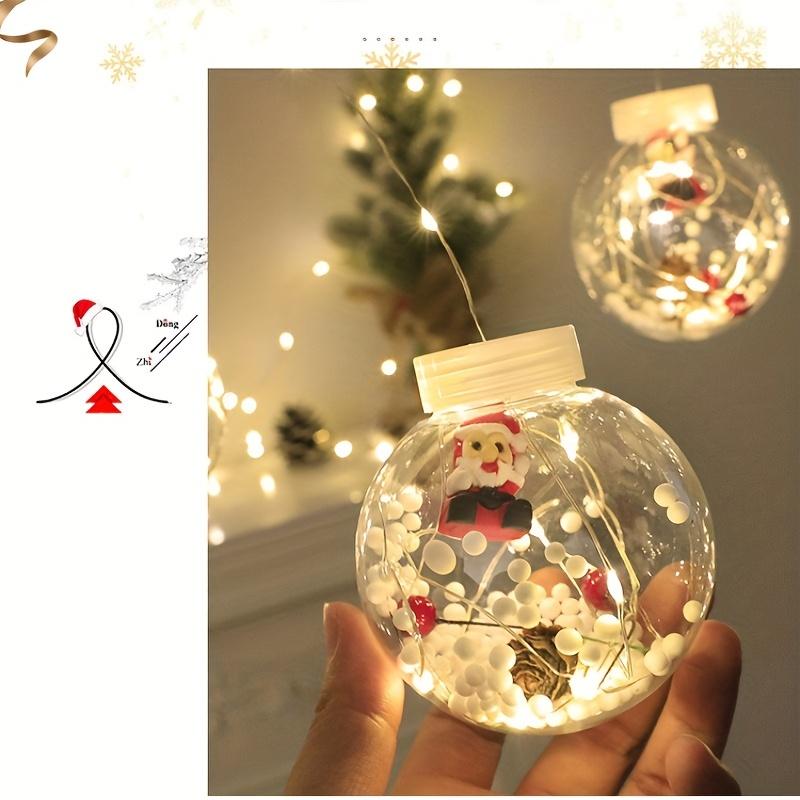 high qualityLED Christmas Curtain Lights with Wishing Ball & Snowman Tree Hanging Decorations - -Powered Indoor/Outdoor Holiday Lights with Push