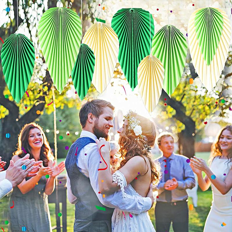 9PC/Set Mixed Color Boho Leaf Design Classroom Classroom Decorations Elegant Hanging Folding Leaves For Party 2 Colors
