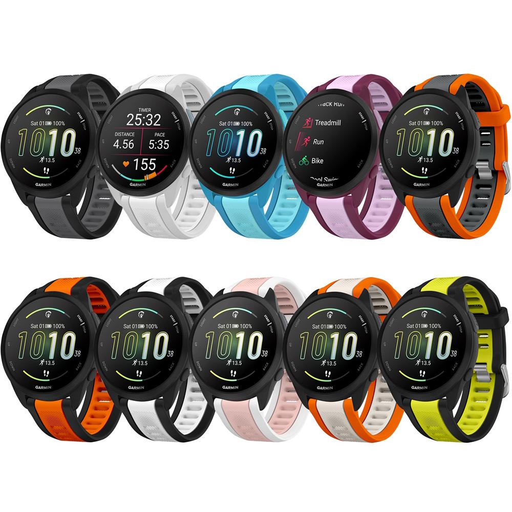 QuickFit Dwukolorowy Silikonowy Pasek Sportowy Do Zegarka Garmin Forerunner 165 570 42mm 245/Vivoactive 6 5/Venu 2 Plus Sq Paski Do Zegarków