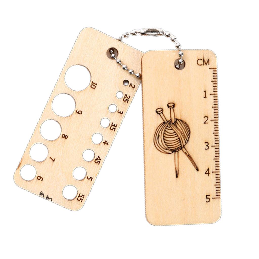 Kulatý přívěsek Dřevěné stehy Zamykací značkovač se zapínacím špendlíkem Dřevěné pletací měřidlo pro pletení, tkaní, šití, řemeslo