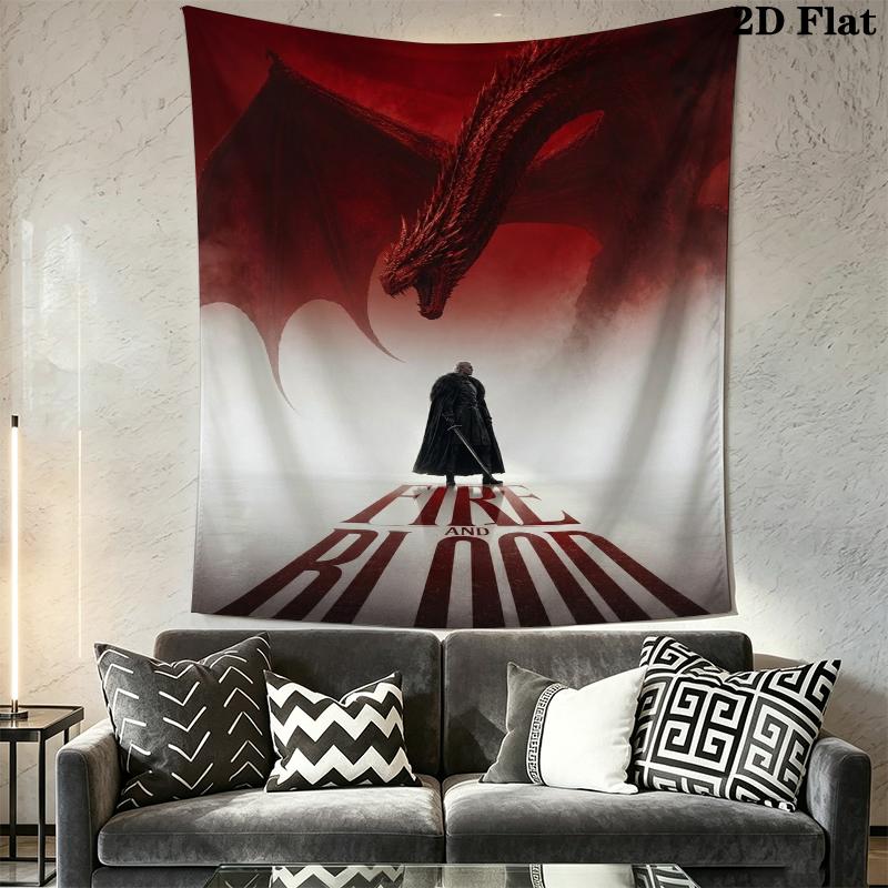Tapiz de Pared de Daemon Targaryen Colgante de Pared Estético Manta de Tela Impresa Tapices Decorativos para Dormitorio Sala de Estar Decoración del Hogar
