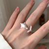 Chic Open Adjustable Dolphin Ring: Stylish Statement Jewelry for Women's Index Finger
