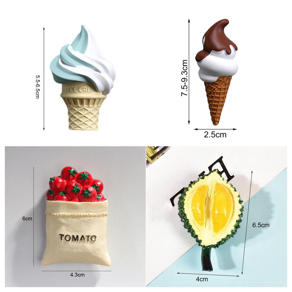 Summer Chocolate Ice Cream Refridgerator Magnets Cute Fridge Stickers Food Magnetic Buckle For Kitchen Home Decoration