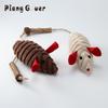 3pcs Artificial Mouse Cat Toy Teasing Stick Teasing Interactive Plush Mouse Pet Toy