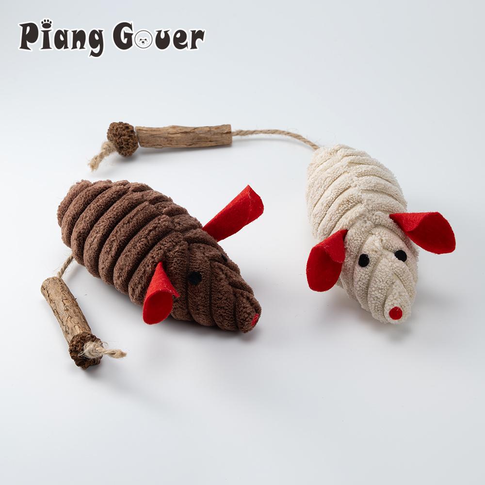 3pcs Artificial Mouse Cat Toy Teasing Stick Teasing Interactive Plush Mouse Pet Toy