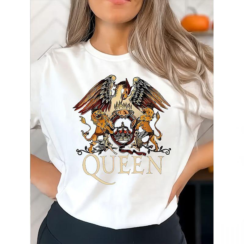 Sexy T-skjorter med kroppstrykk Basic Topp T-skjorte Harajuku-stil Høy kvalitet Sommer Dame Skjorte Korte Ermer Hals Mote Casual Klær