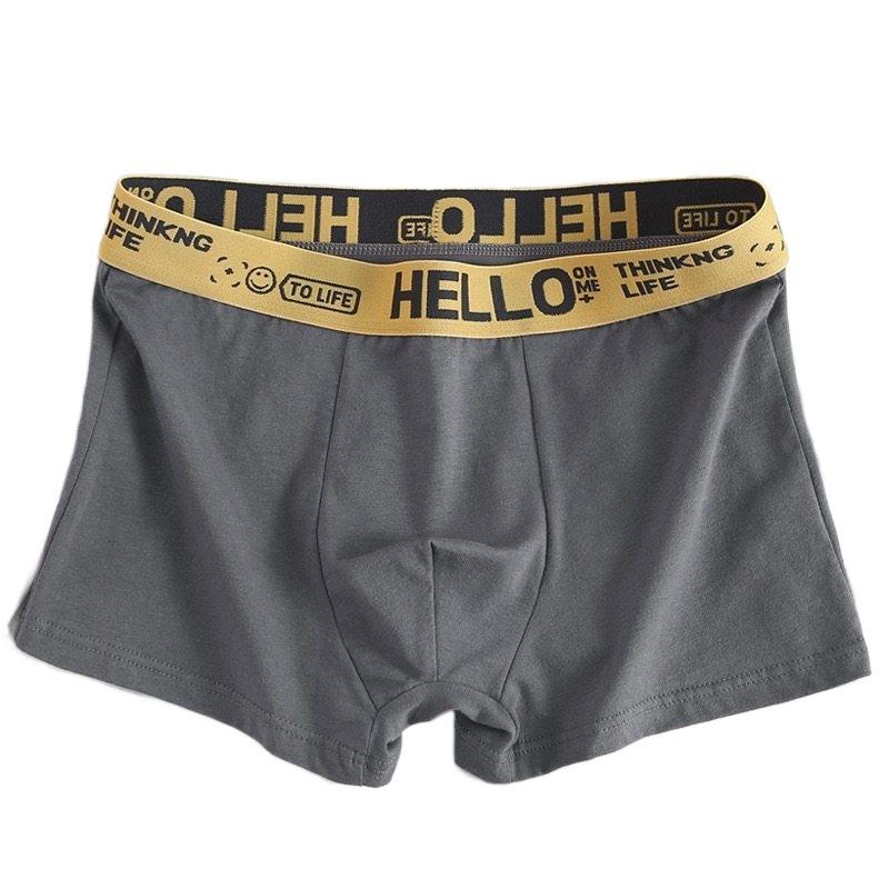 

Men s Breathable Antibacterial Mid-Waist Boxer Shorts Comfortable Seamless Underwear for All Seasons L темно-сірий колір