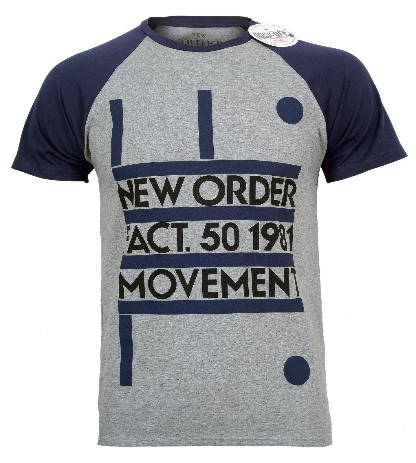 Official New Order T Shirt Movement Navy Grey Raglan Premium Studio Print New S