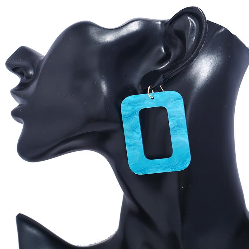 Korean Geometric Square Resin Earrings, European and American Fashion Simple Acrylic Earrings