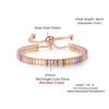 2x4mm Rectangle Stone Rainbow Crystal Multicolor Zircon Bracelets for Women Rose Gold Silver Color Chain Bracelet Bridal Jewelry
