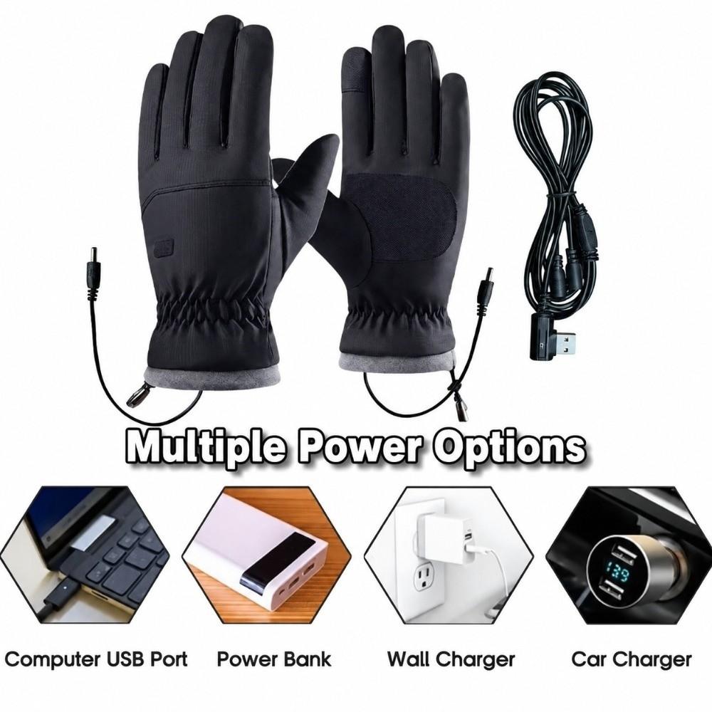 3 Heat Levels Heated Mittens USB Heated Heat Gloves Warm Winter Gloves Winter