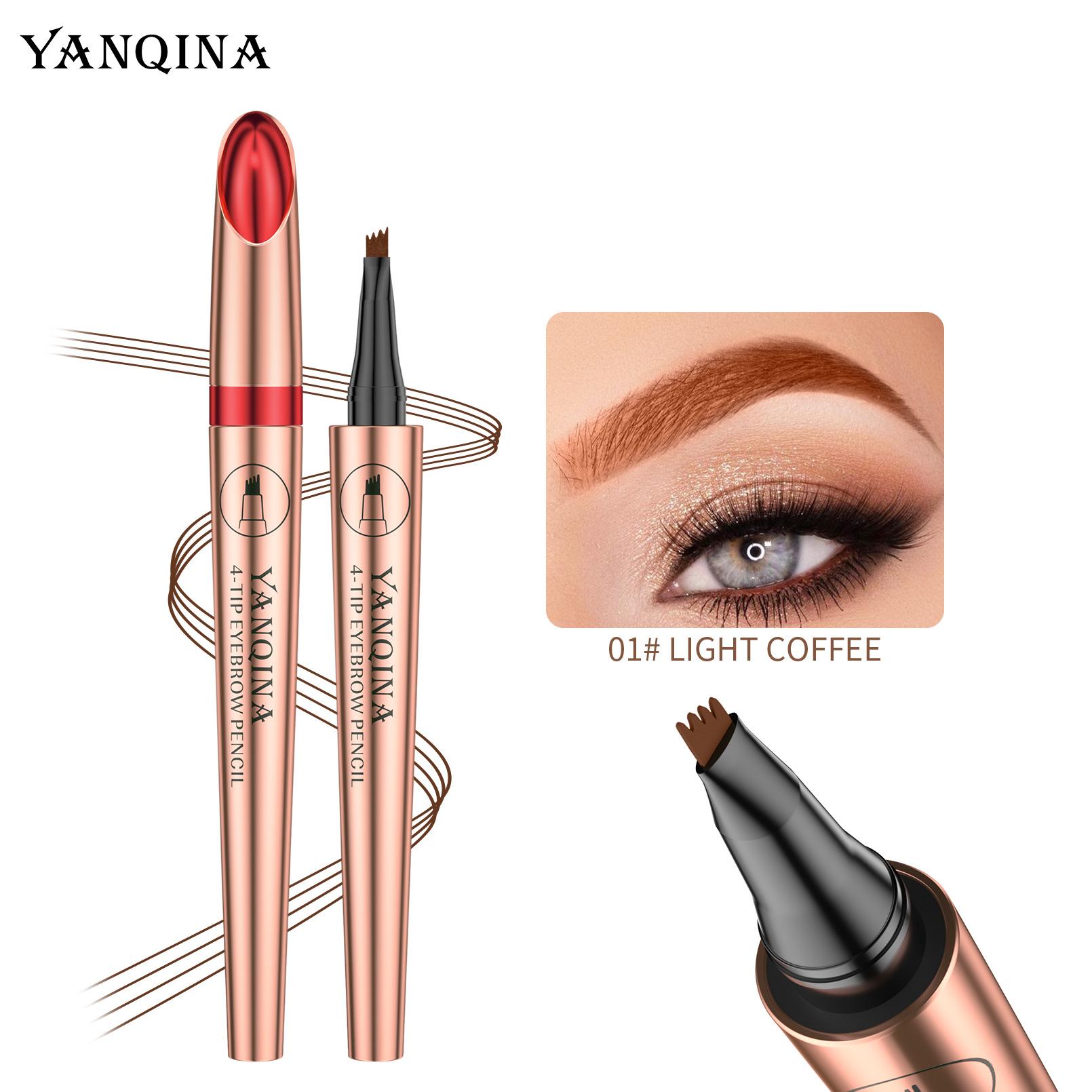Four-Pronged Eyebrow Pencil, Quick-Drying, Waterproof And Non-Smudging Wild Eyebrow Liquid Eyebrow Pencil. 0.4g