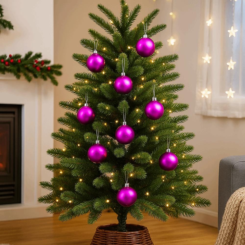 6Pcs Red/Blue Mirrored Christmas Balls 6cm Christmas Hanging Balls Snowflake Christmas Ball  Gift