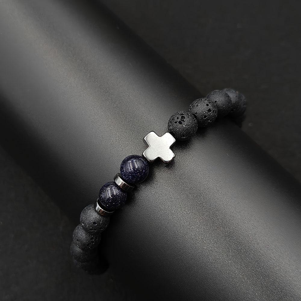 Natural Stone & Volcanic Bead Bracelet - Trendy Minimalist Design