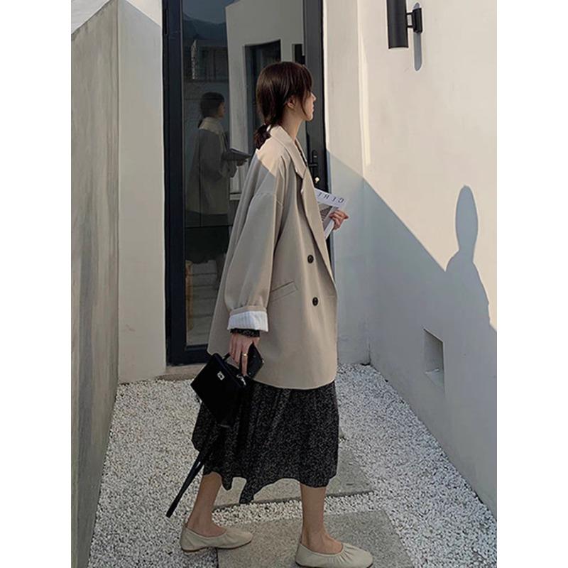 Women Loose Fit Long Sleeve Blazer Korean Style Casual Office Wear