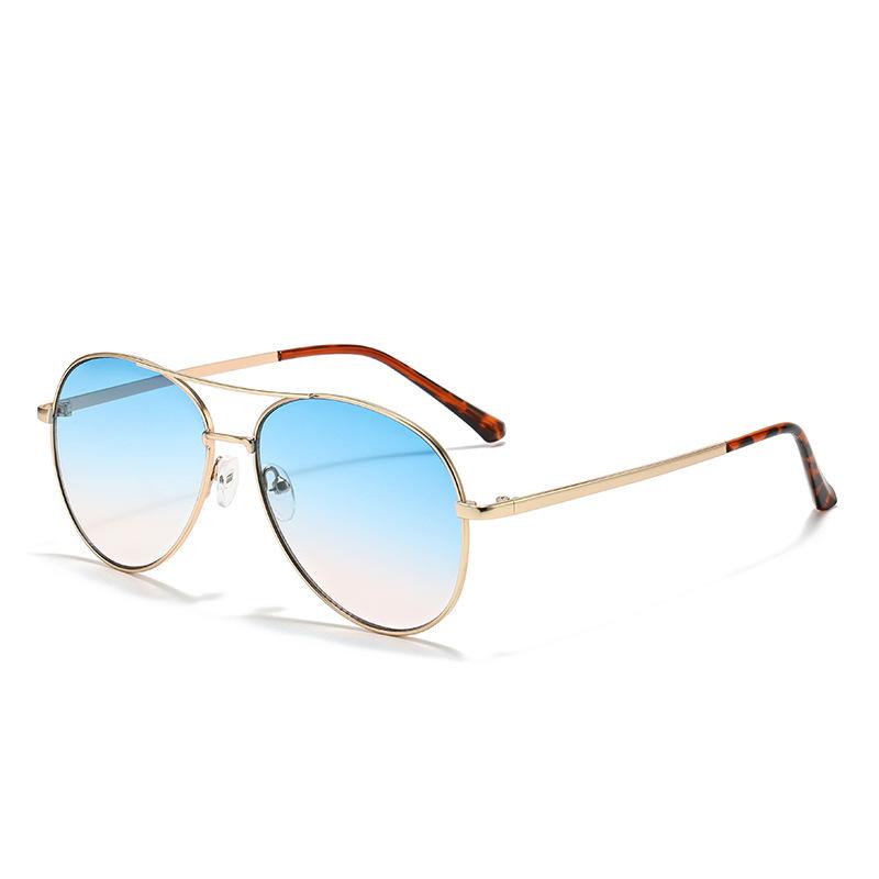 Pilot Sunglasses Big Face Thin Glasses Men And Women Personality Retro Riding Driving Windproof Anti-Glare Fashion Sun