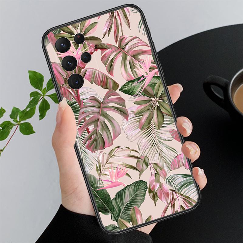 

Чехол для телефона с пальмовыми листьями для Samsung A52S A21S A33 A23 A13 A14 A32 A52 A53 A54 A51 A71 M51 A32 4G