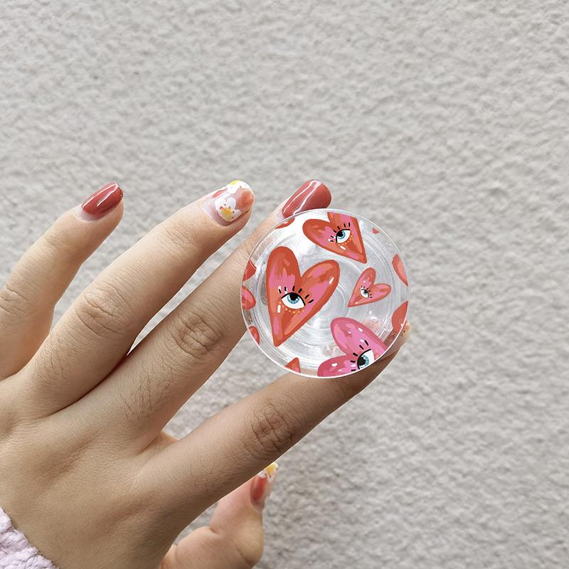 Türkischer Glücksbringer Blauer Nazar-Auge Abstrakter Handygriff Tok Ständer Halter Transparent Griptok für iPhone 13 Samsung Huawei Xiaomi Halterung