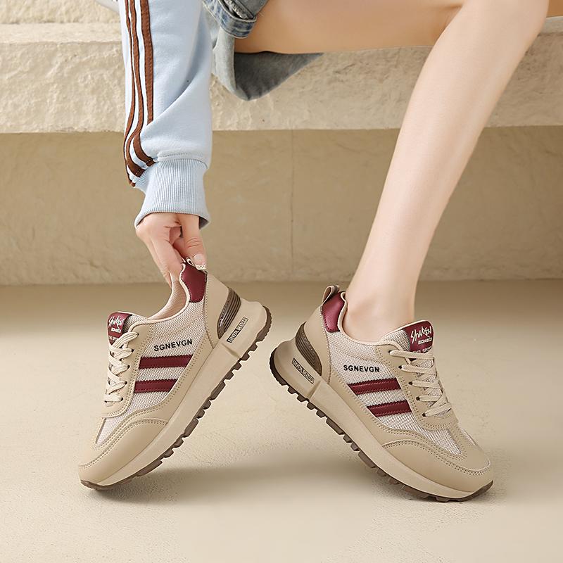 CRLAYDK Women's Chunky Sneakers Summer Mesh Breathable Walking Shoes Fashion Casual Sports Platform Ladies Lace Up Tennis