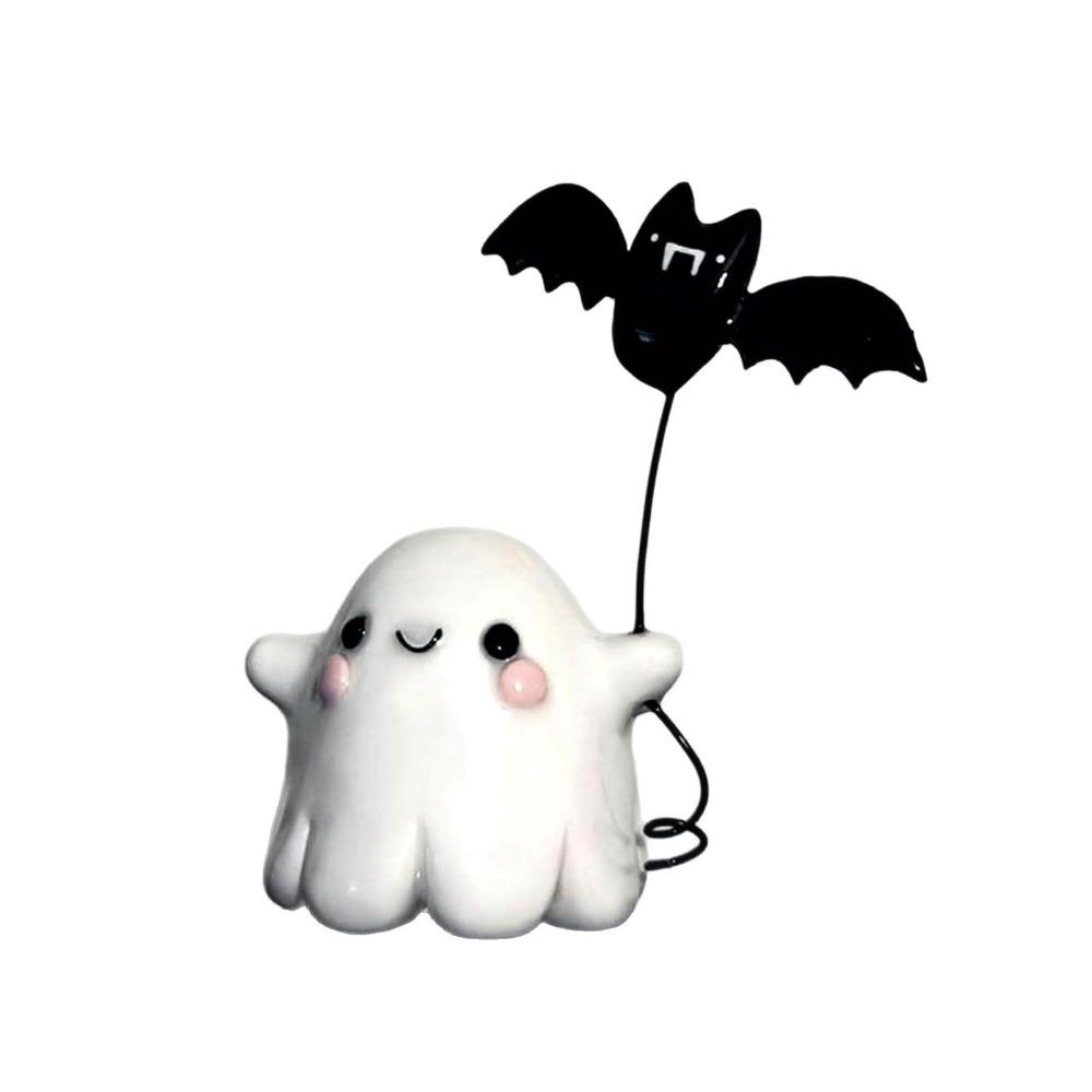 

Mini Ghost Bat Ornaments Cute Ghost Ornament Funny Ghost Bat Statue Office белый