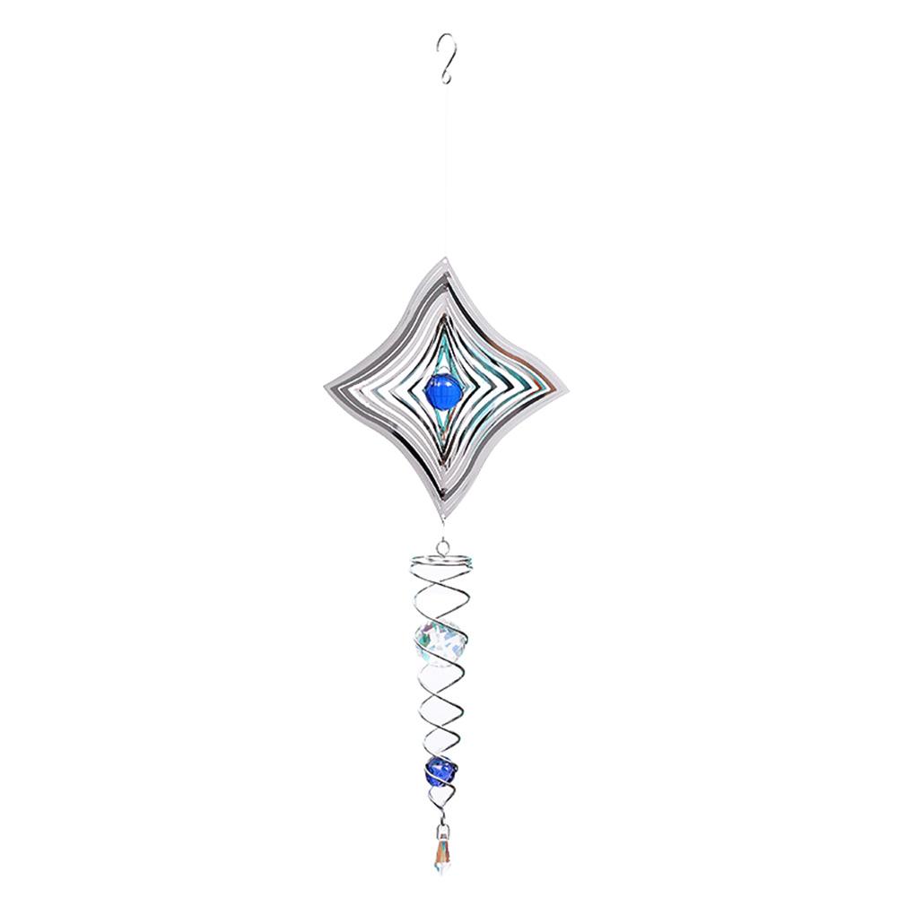 

3D Metal Rotate Crystal Ball Wind Chime Whirl Moving Rotating Hanging Home Decor Room Window Garden Decoration Festival Gift