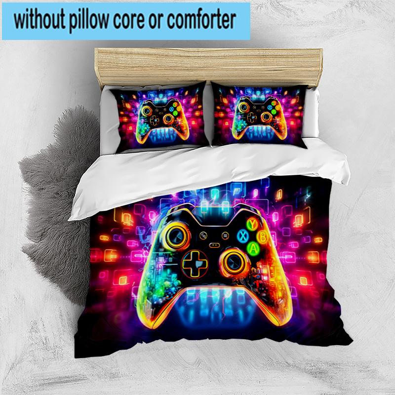Game Night Adventure 3pcs Bedding,Including 1pc Duvet Cover And 2pcs Pillowcases Perfect for Christmas,Ideal for Bedroom, Dormitory