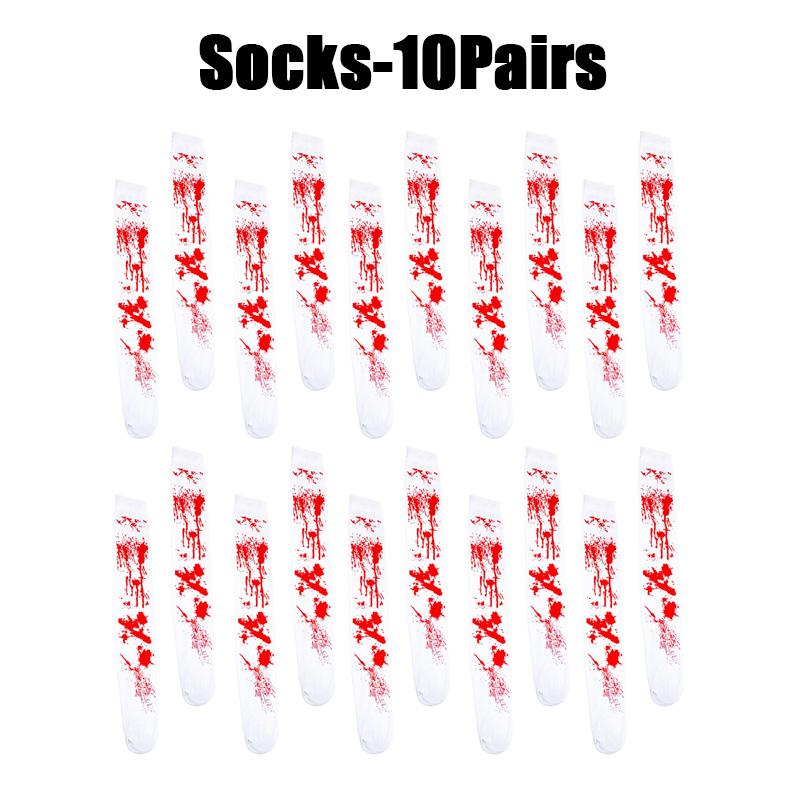 Halloween Cosplay Nurse Costume Socks Bloody High Stockings Women Stockings Blood Stained High Socks Halloween Over Knee Socks