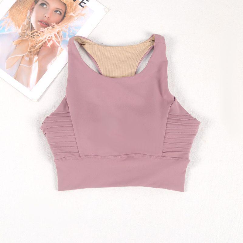 

Маленькая скидка Женский костюм для йоги и упражнений Модный облегающий эластичный и влагоотводящий быстросохнущий фитнес спортивный бюстгальтер Bean powder bra Y741 S