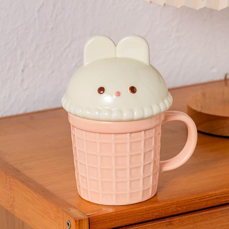 Cartoon creative ice cream cone cup cute household girl water cup high-value mug