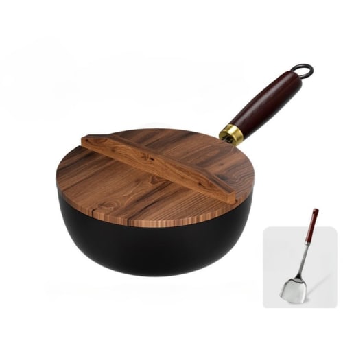 

Artisan-crafted iron pot, approximately 24cm, wok, iron frying pan, non-stick design, suitable for Chinese cuisine, gas cooking, iron supplement, rust