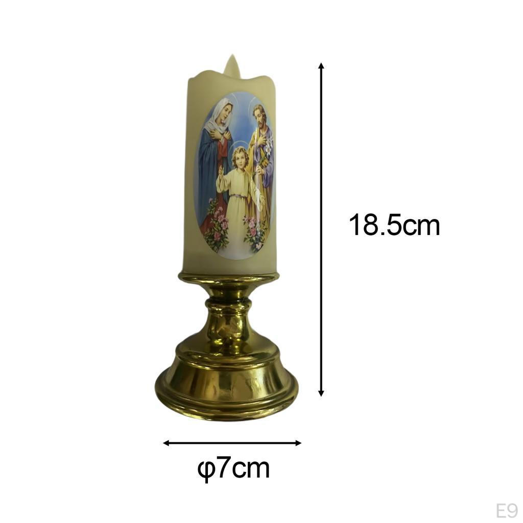 Candle Lamp Pillar Light Prayer Waterproof LED, LED Tea Lights Artificial for Porch