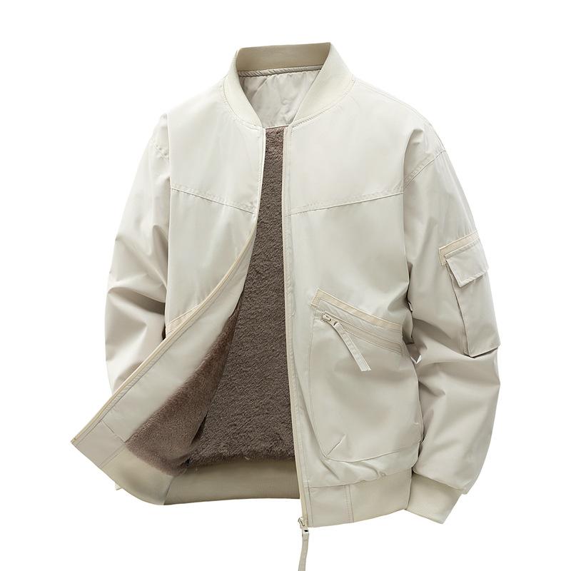 Plush Thickened Jacket for Men Spring and Autumn Loose Trend American Casual Retro Baseball Uniform Jacket for Men
