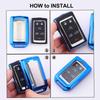 Key Fob Cover Case Fit for Jeep Grand Cherokee Grand Wagoneer   Soft TPU Keyless Entry Remote Holder Skin Protector (Blue)