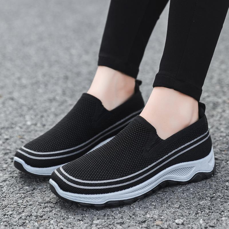 Zhongjianbu shoes flat-bottomed comfortable thin single-layer fly-woven mesh breathable sneakers