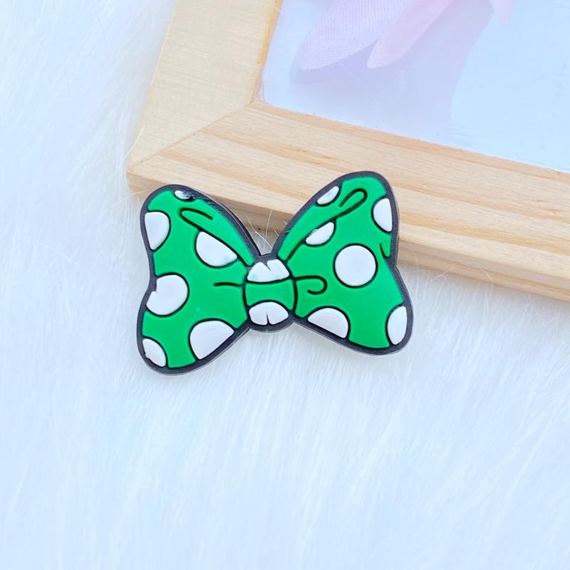 20pcs New Pattern Cute Mini Cartoon Bow PVC Flexible Glue Flat Back DIY Scrapbook Embellishment Phone Craft Decoration Q45