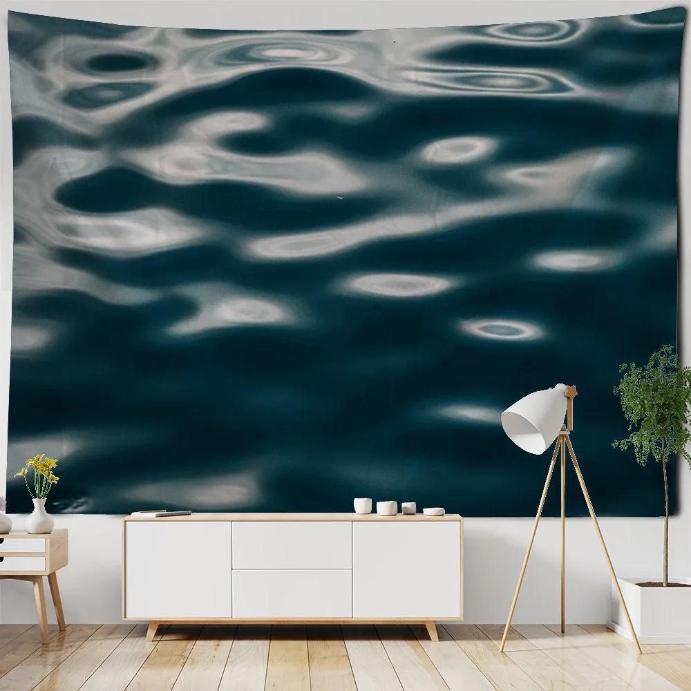 VIKAMA Sparkling Ocean Beach Tapestry Wall Hanging Waterproof Outdoor Picnic Mat Bedroom Living Room Wall Decor