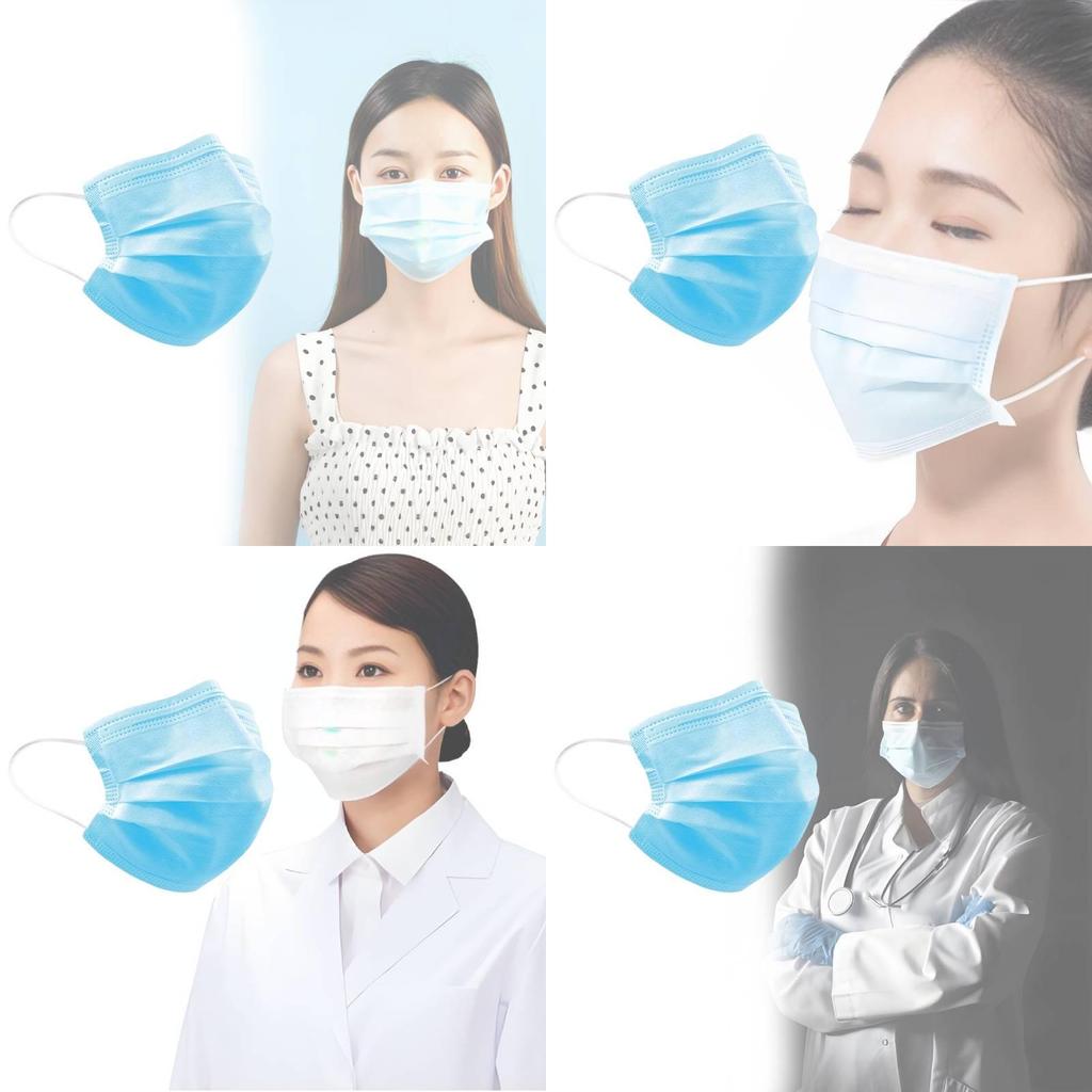 High Quality Adult Disposable Masks Blue Three Layer Non Woven Earloop Protective Masks
