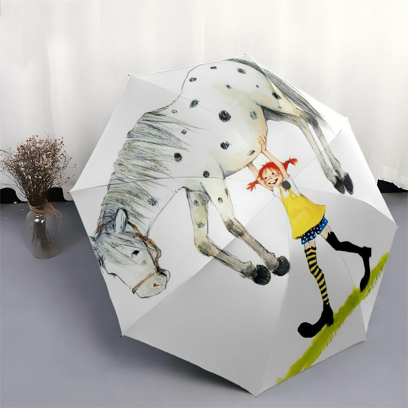 1pc Pippi Horse Themed High-quality Umbrella,Automatic Opening and Closing Umbrella,Multi-functional Umbrella G0811343