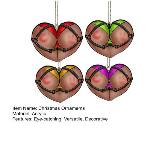 Zlobivé srdce postroj ozdoba hravá akrylová dekorace vánočního stromku slavnostní závěsná dekorace zábavný sváteční dárek pro přátele a rodinu