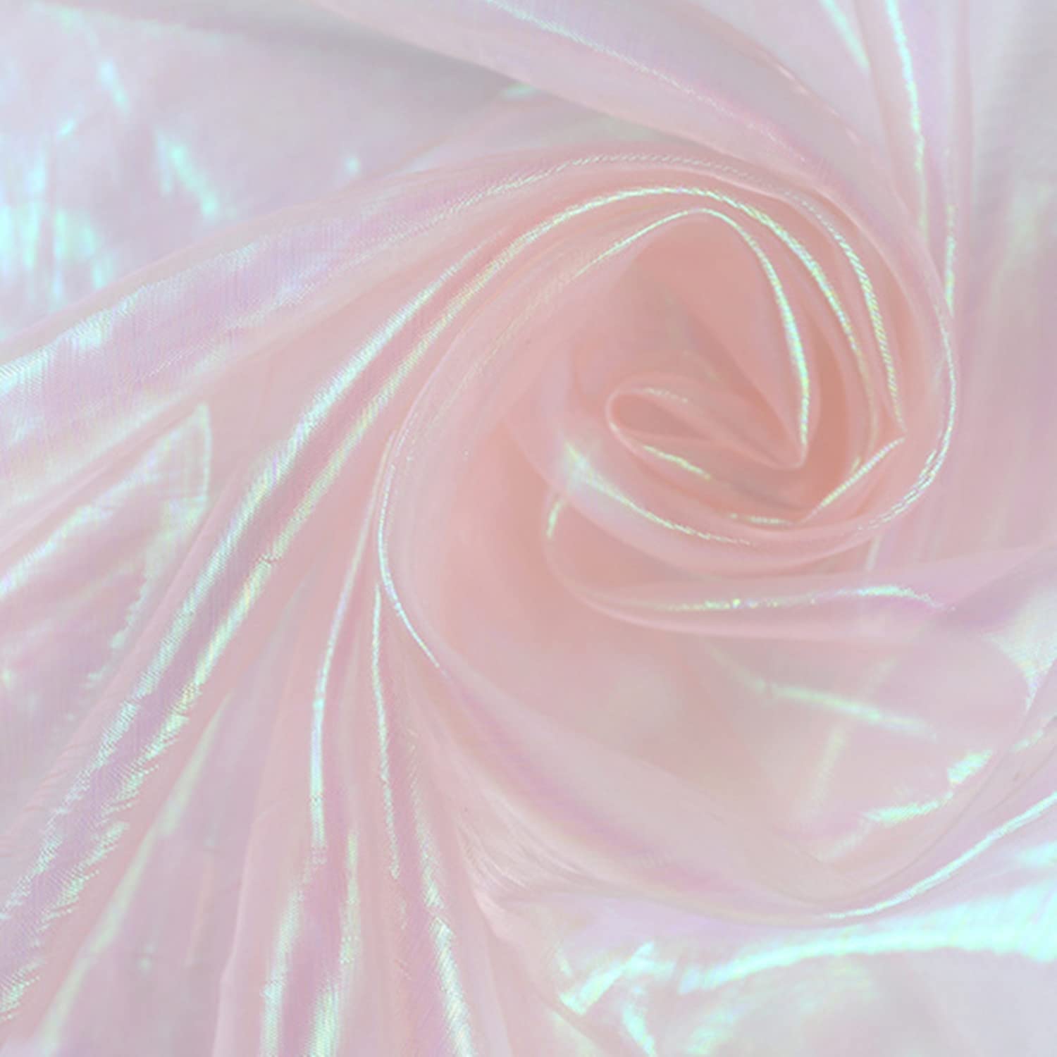 

moonfarm Aurora Organza 11 Colors 5m x Perfect for Solid Colors Fabric, Available, 150cm, Crafts, Transparent, (Light Pink)