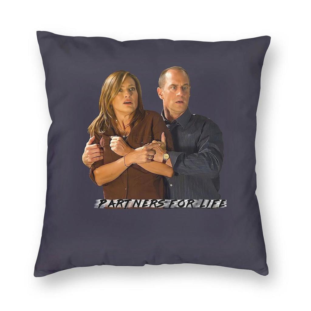 Law Order Olivia Benson Elliot Stabler Kissenbezug Polyester Leinen Samt Kreativ Reißverschluss Dekoration Heimkissenbezug x