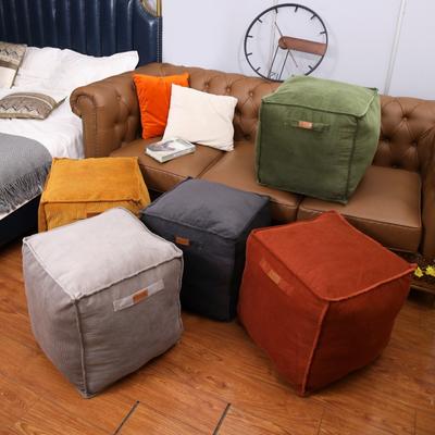 Pokrowiec na pufę bez wypełnienia Pokrowiec na poduszkę Skóra woskowana Olejowa Podnóżek Futon na podłogę do salonu Wystrój sypialni Pokrowiec na podnóżek Pufę