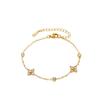 2025 Retro Zircon Four-Leaf Clover Bracelet: Women's Light Luxury Floral Jewelry
