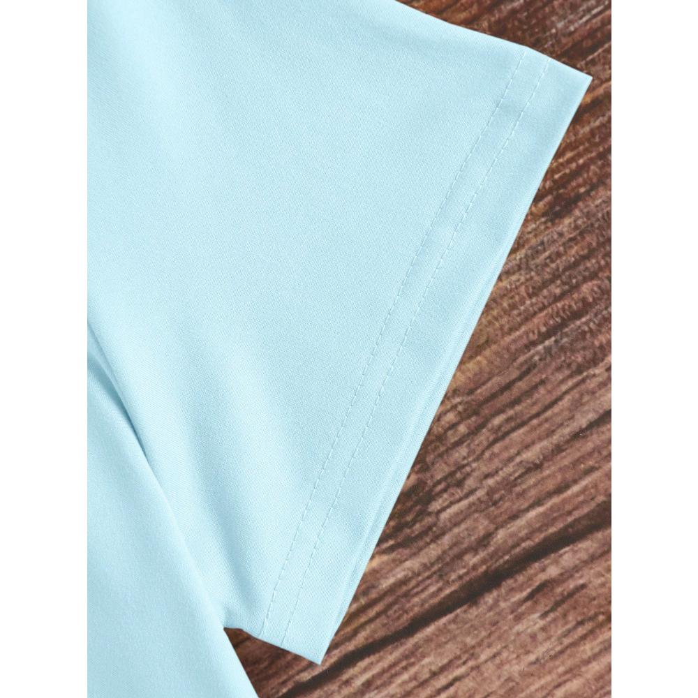 Women's Leopard Print Smiling Face Graphic Round Neck Short Sleeve T-Shirt